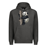 Charcoal Heather Giant Panda Premium Hoodie - LillyAllenDesigns