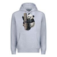 Heather Grey Giant Panda Premium Hoodie - LillyAllenDesigns