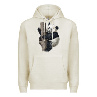 Oatmeal Heather Giant Panda Premium Hoodie - LillyAllenDesigns