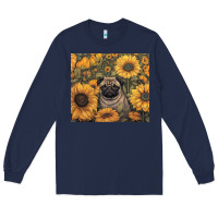 Navy pug Long Sleeve Tee - Unal Design