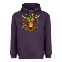 Plum St. Patrick's Day Highland Cow Heavyweight Hoodie - Neo Western