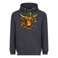 Smoke St. Patrick's Day Highland Cow Heavyweight Hoodie - Neo Western