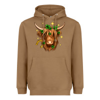 Toasted Coconut St. Patrick's Day Highland Cow Heavyweight Hoodie - Neo Western