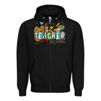 Black western teacher squad Zipper Hoodie - texasbilliewilder