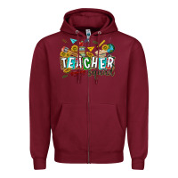 Burgundy western teacher squad Zipper Hoodie - texasbilliewilder