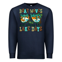 Navy boat waves sun rays aint nothing like lake days Premium Sweatshirt - AdoDesignShop
