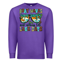Purple boat waves sun rays aint nothing like lake days Premium Sweatshirt - AdoDesignShop