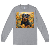 Heather Grey rotweiler Long Sleeve Tee - Unal Design