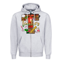 Heather Grey western teacher Zipper Hoodie - texasbilliewilder