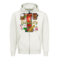 Oatmeal Heather western teacher Zipper Hoodie - texasbilliewilder