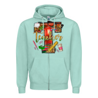 Seafoam western teacher Zipper Hoodie - texasbilliewilder
