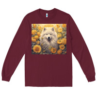 Burgundy samoyed Long Sleeve Tee - Unal Design