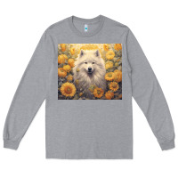 Heather Grey samoyed Long Sleeve Tee - Unal Design
