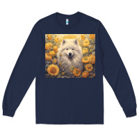 Navy samoyed Long Sleeve Tee - Unal Design
