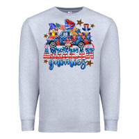 Heather Grey American truck gnomes Premium Sweatshirt - AdoDesignShop