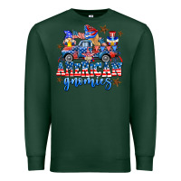 Sports Green American truck gnomes Premium Sweatshirt - AdoDesignShop