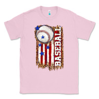 Bubblegum Pink baseball american flag Classic Tee - texasbilliewilder