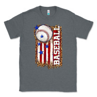 Charcoal Heather baseball american flag Classic Tee - texasbilliewilder