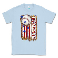 Dusty Blue baseball american flag Classic Tee - texasbilliewilder