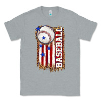Heather Grey baseball american flag Classic Tee - texasbilliewilder