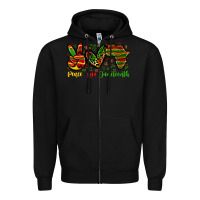 Black peace love juneteenth Zipper Hoodie - Zillion Design Studio