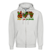 Dove Grey peace love juneteenth Zipper Hoodie - Zillion Design Studio