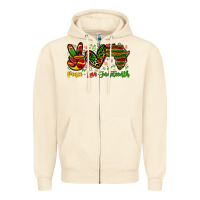 Sandshell peace love juneteenth Zipper Hoodie - Zillion Design Studio