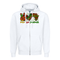 White peace love juneteenth Zipper Hoodie - Zillion Design Studio