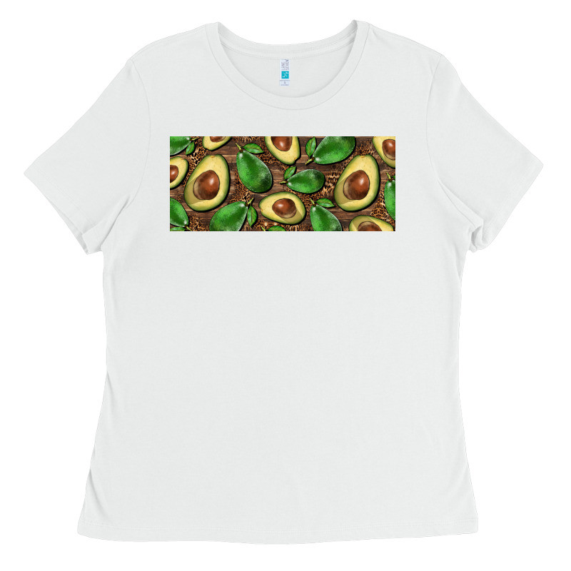 Avocados With Wood And Leopard Background 15 Oz Mug Ladies Tee by BarkalooDesign | Teevron