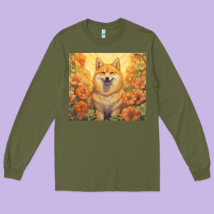 Shiba Inu Long Sleeve Tee Designed By Unal Design
