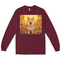 Burgundy shiba inu Long Sleeve Tee - Unal Design