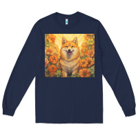 Navy shiba inu Long Sleeve Tee - Unal Design