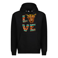 Black love highland cow Premium Hoodie - Jasminsmagicworld