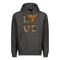 Charcoal Heather love highland cow Premium Hoodie - Jasminsmagicworld