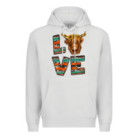 Dove Grey love highland cow Premium Hoodie - Jasminsmagicworld