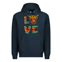 Navy love highland cow Premium Hoodie - Jasminsmagicworld