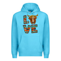 Ocean Blue love highland cow Premium Hoodie - Jasminsmagicworld