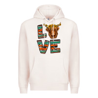 Pale Pink love highland cow Premium Hoodie - Jasminsmagicworld