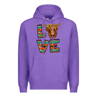 Purple love highland cow Premium Hoodie - Jasminsmagicworld