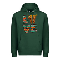 Sports Green love highland cow Premium Hoodie - Jasminsmagicworld