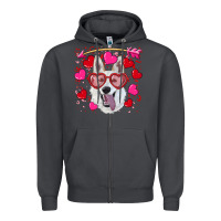 Smoke valentine's day  white shepherd Zipper Hoodie - RanaPortraitStore
