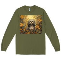 Army Green shih tzu Long Sleeve Tee - Unal Design
