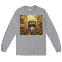 Heather Grey shih tzu Long Sleeve Tee - Unal Design