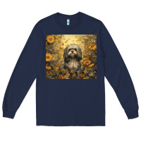 Navy shih tzu Long Sleeve Tee - Unal Design