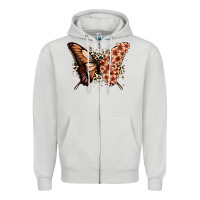 Dove Grey melanin  butterfly Zipper Hoodie - Zillion Design Studio