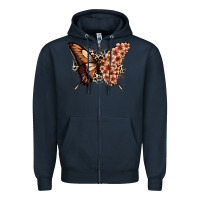 Navy melanin  butterfly Zipper Hoodie - Zillion Design Studio