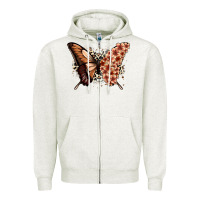 Oatmeal Heather melanin  butterfly Zipper Hoodie - Zillion Design Studio