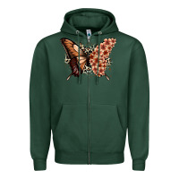 Sports Green melanin  butterfly Zipper Hoodie - Zillion Design Studio