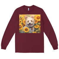 Burgundy westie Long Sleeve Tee - Unal Design