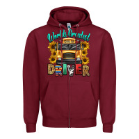 Burgundy worlds greatest school bus driver Zipper Hoodie - texasbilliewilder